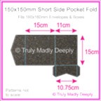 150mm Square Short Side Pocket Fold - Curious Metallics Chocolate