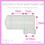 150mm Square Short Side Pocket Fold - Curious Metallics Galvanised