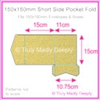 150mm Square Short Side Pocket Fold - Curious Metallics Gold Leaf