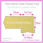 150mm Square Side Pocket Fold - Curious Metallics Gold Leaf