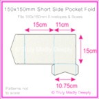 150mm Square Short Side Pocket Fold - Curious Metallics Ice Gold