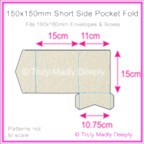 150mm Square Short Side Pocket Fold - Curious Metallics Lustre