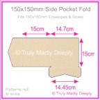 150mm Square Side Pocket Fold - Curious Metallics Nude