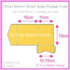 150mm Square Short Side Pocket Fold - Curious Metallics Super Gold