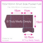 150mm Square Short Side Pocket Fold - Curious Metallics Violet