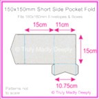 150mm Square Short Side Pocket Fold - Curious Metallics Virtual Pearl