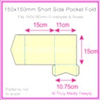 150mm Square Short Side Pocket Fold - Keaykolour Original China White