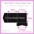 150mm Square Side Pocket Fold - Keaykolour Original Jet Black