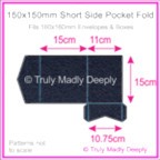 150mm Square Short Side Pocket Fold - Keaykolour Navy Blue