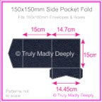 150mm Square Side Pocket Fold - Keaykolour Navy Blue