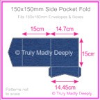 150mm Square Side Pocket Fold - Keaykolour Original Royal Blue