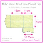 150mm Square Short Side Pocket Fold - Mohawk Via Felt Cream