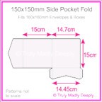 150mm Square Side Pocket Fold - Semi Gloss White 235gsm