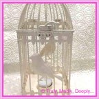 Wedding Card Bird Cage - Ivory 11x11x32cm